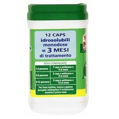 12x CAPSULE PER TRATTAMENTO FOSSE BIOLOGICHE WC NET evita cattivi odori ingorghi 8004050103690-1