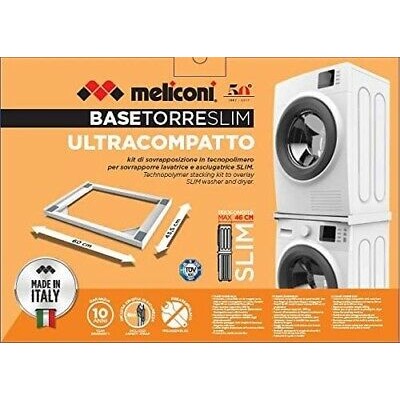 BASE TORRE SLIM MELICONI KIT SOVRAPPOSIZIONE LAVATRICE ASCIUGATRICE UNIVERSALE 8006023297498-0