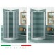 BOX CABINA DOCCIA AD ANGOLO 2 LATI CON PORTE A SOFFIETTO 80 x 80 cm RIDUCIBILE 9501378381261