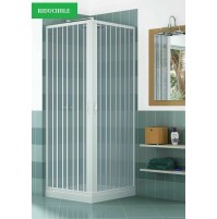 BOX CABINA DOCCIA AD ANGOLO 2 LATI CON PORTE A SOFFIETTO 90 x 90 cm RIDUCIBILE 9501383545825