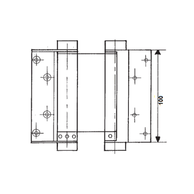 COPPIA CERNIERA BOMMER A MOLLA OTTONE 100 mm ANTE PORTA PORTE FAR WEST SALOON 8013095002363-1