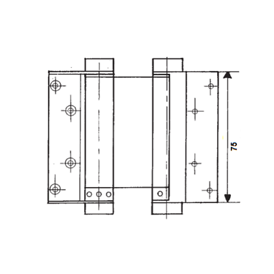 COPPIA CERNIERA BOMMER A MOLLA OTTONE 75 mm ANTE PORTA PORTE FAR WEST SALOON 8013095001700-1