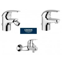 GROHE SERIE EUROECO RUBINETTO MONOCOMANDO MISCELATORE LAVABO + BIDET + VASCA 