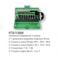 HITACHI SET KIT 11 PEZZI INSERTI ESAGONALI E TORX ASSORTITI art. HTA713000 8717154650822