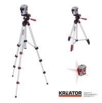 KREATOR LIVELLA LASER AUTOLIVELLANTE 10 mt CON CAVALLETTO TELESCOPICO h. 110 cm 5400338069154