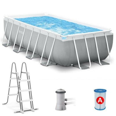 PISCINA RETTANGOLARE CON STRUTTURA FUORI TERRA 400x200xh122 cm INTEX + ACCESSORI 6941057420493-1