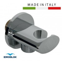 PRESA D'ACQUA MINIMAL OVALE CON SUPPORTO PER DOCCIA IN OTTONE CROMATO IDROBLOK 8390000179373