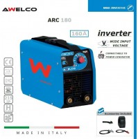 SALDATRICE INVERTER 160 A AMP AWELCO ARC180 COMPLETA DI VALIGETTA E ACCESSORI 8004386519189