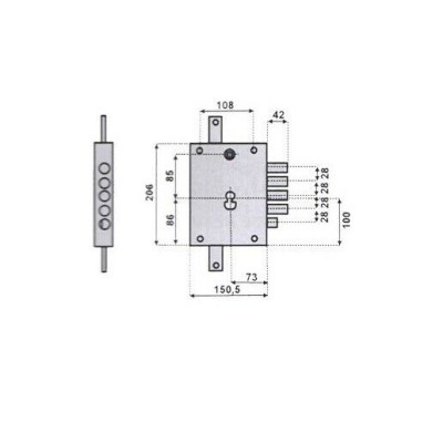 SERRATURA A CILINDRO EUROPEO PER PORTE BLINDATE ENTRATA 70 mm ATRA DIERRE NE42 -0