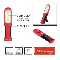 SPIN LAMPADA TORCIA PORTATILE MAGNETICA A COB LED 300 LUMEN officina campeggio 