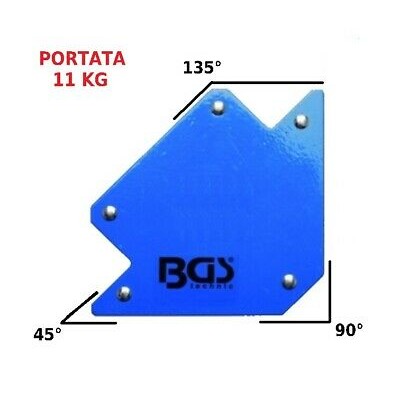 SQUADRA MAGNETICA PER SALDATURA 11 kg SUPPORTO MAGNETICO 45° 90° 135° BGS 3007 4026947030074-0