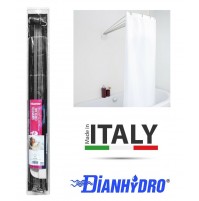 SUPPORTO SEMI CIRCOLARE PER DOCCIA CON ASTE 76 cm REGGI TENDA A OMBRELLO 180° 8033408002552