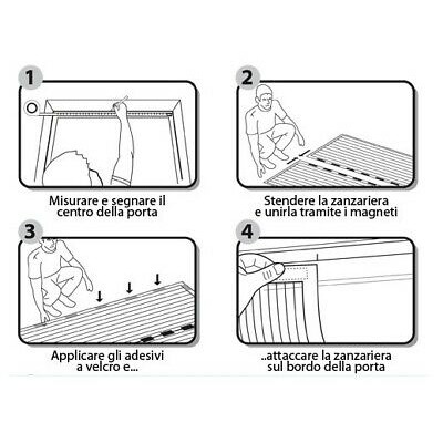 TENDA ZANZARIERA MAGNETICA BIANCA CON CALAMITA 120 x 250 CM PER PORTA BALCONE -0