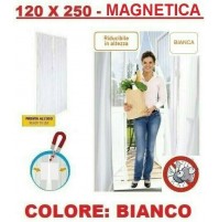 TENDA ZANZARIERA MAGNETICA BIANCA CON CALAMITA 120 x 250 CM PER PORTA BALCONE 