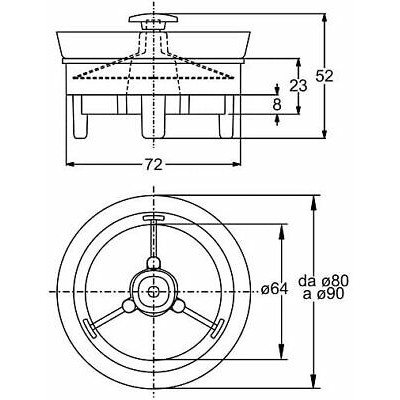 VALVOLA DI NON RITORNO ANTI ODORE PUZZA PER SCARICO DOCCIA Ø 80 a 90 mm BONOMINI 8030575039817-0